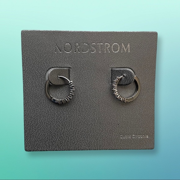 Crystal Huggie Hoop Earrings - Picture 2 of 6